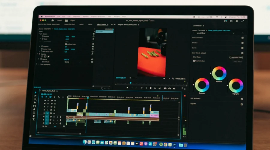 Tampilan layar laptop saat memilih aplikasi edit video profesional untuk proses editing yang lancar